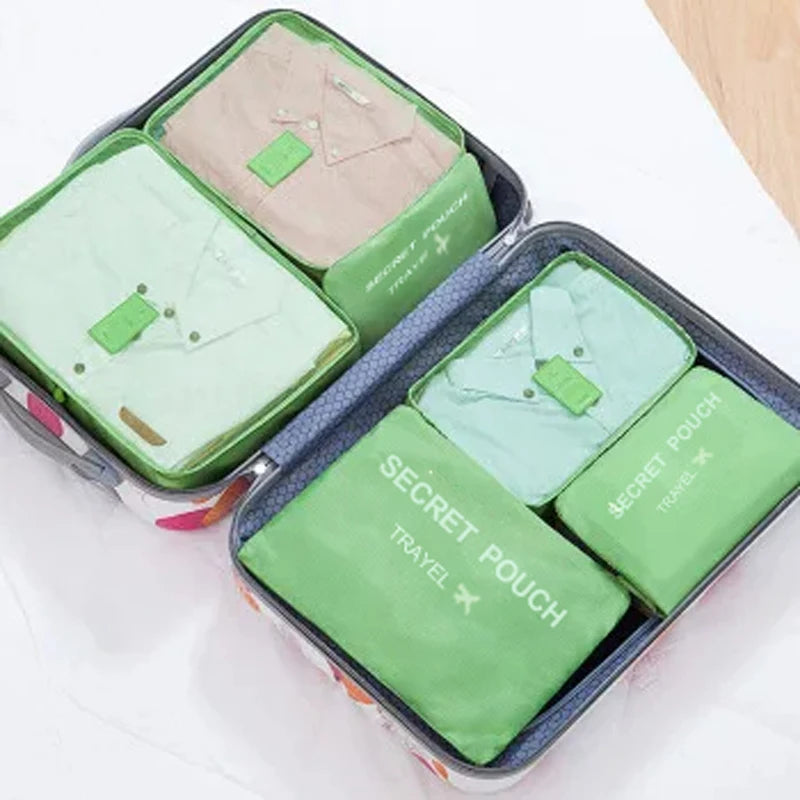 6pcs Set Travel Storage Bags Suitcase Packing Set Storage Cases Portable Luggage Organizer Clothes Shoe Foldable Organizer