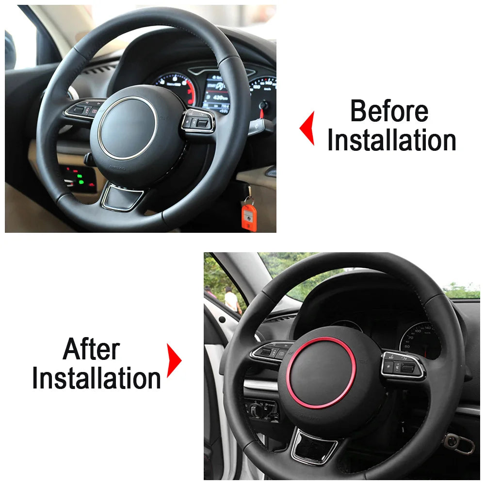 Autocollant de décoration de volant de voiture, pour Audi A1 A3 A4 A5 A6 A7A8 Q3 Q5 Q7 SQ5 S1 S3 S4 S5 S6 S7 S8 RS3 RS5 RS6
