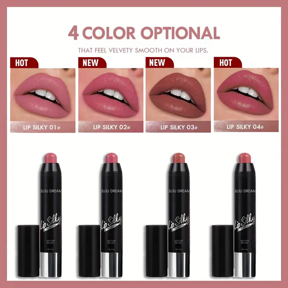 Rouge à lèvres mat en stylo, 4 couleurs, waterproof longue tenue, application facile, ne s'estompe pas, maquillage des lèvres multi-looks, unisexe, sûr et certifié