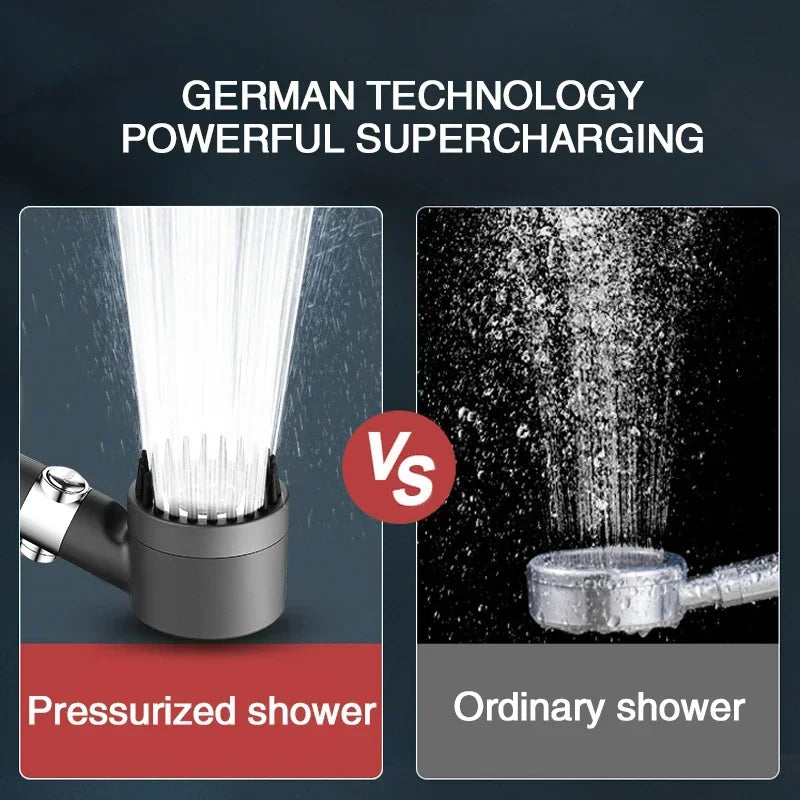 Pommeau de douche filtrant haute pression, jet réglable à 3 modes avec brosse de massage, robinet effet pluie, accessoires de salle de bain
