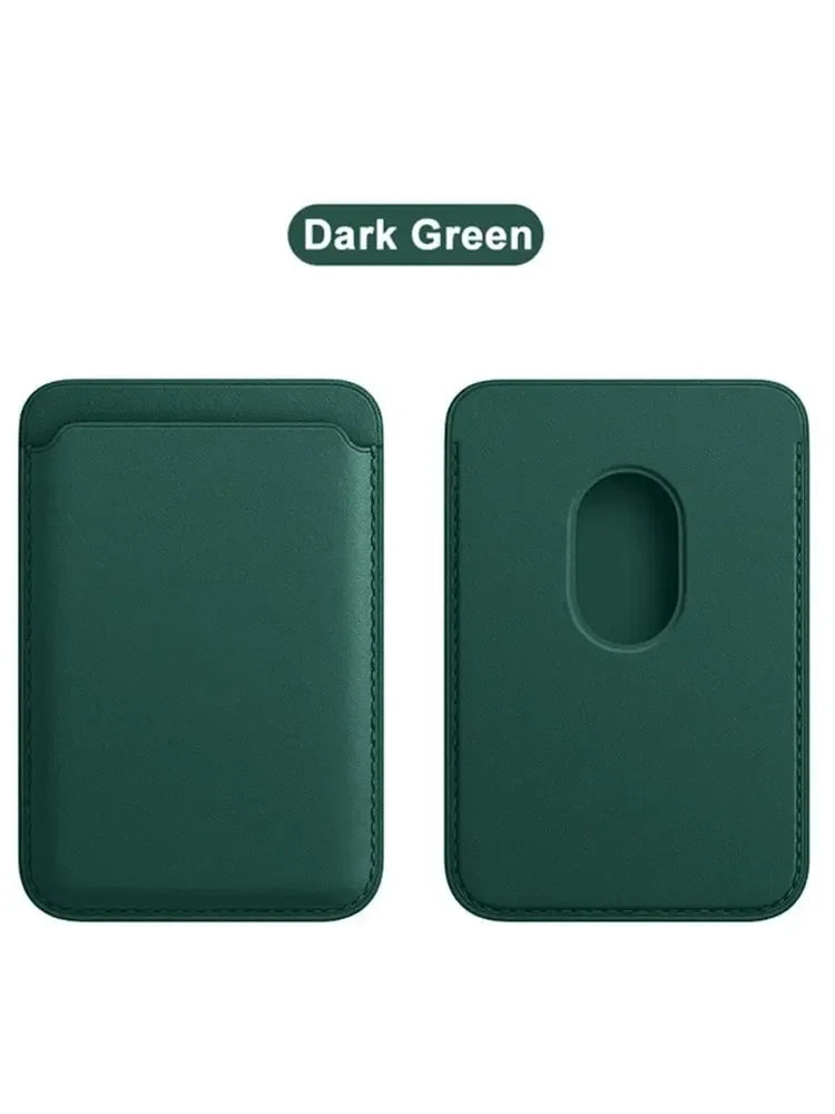 Étui porte-carte magnétique IPhone 16 15 13 14 12, pochette pour cartes, étui en cuir Magsafing avec autocollant arrière, housse de poche pour cartes