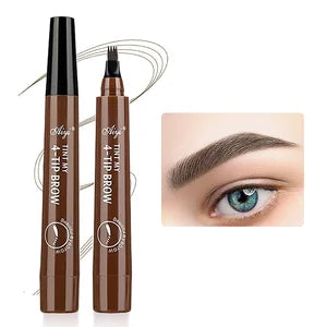 Crayon à sourcils à quatre embouts, longue tenue, sans bavure, résistant à l'eau, anti-bavure