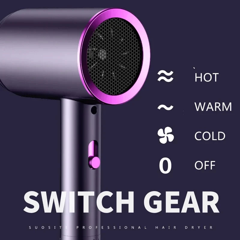 Sèche-cheveux professionnel portable avec protection ionique et thermique, idéal pour la maison, l'hôtel et les voyages. Usage domestique et hôtelier