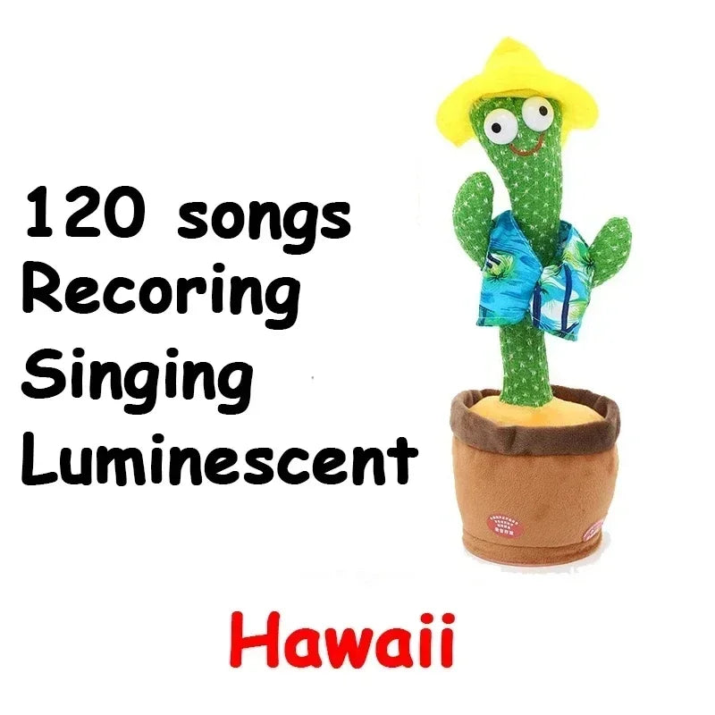 1 cactus parlant rechargeable, avec fonction d'enregistrement et de répétition. Changeur de voix disponible en espagnol, anglais et arabe