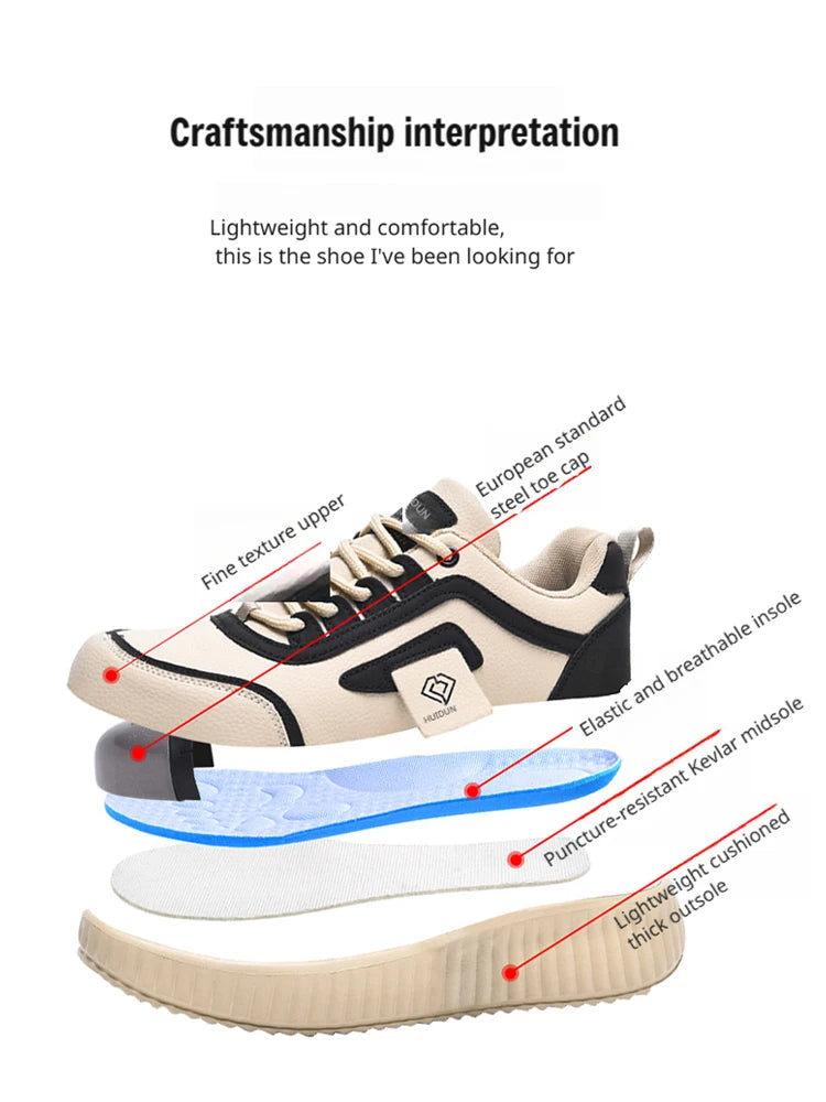 Chaussures de sécurité pour femmes, bottes d'été de luxe, chaussures tendance à embout en acier, anti-perforation, antidérapantes, style décontracté, baskets pour femmes