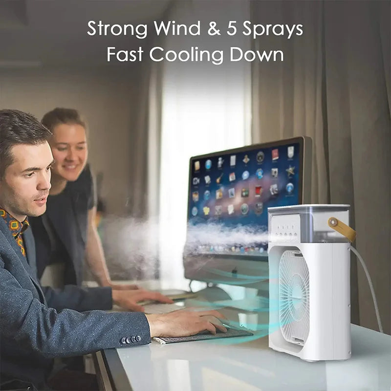 Climatiseur Portable 3 en 1, petit refroidisseur d'air domestique, veilleuses LED, humidificateur, réglage de l'air, ventilateurs pour la maison