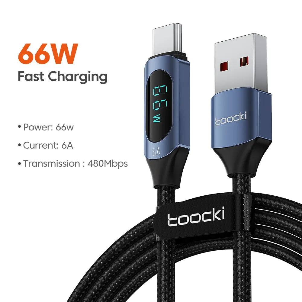 Toocki Type C à Type C câble 100W PD chargeur de charge rapide USB C à USB C câble d'affichage pour Xiaomi POCO F3 Realme Macbook iPad