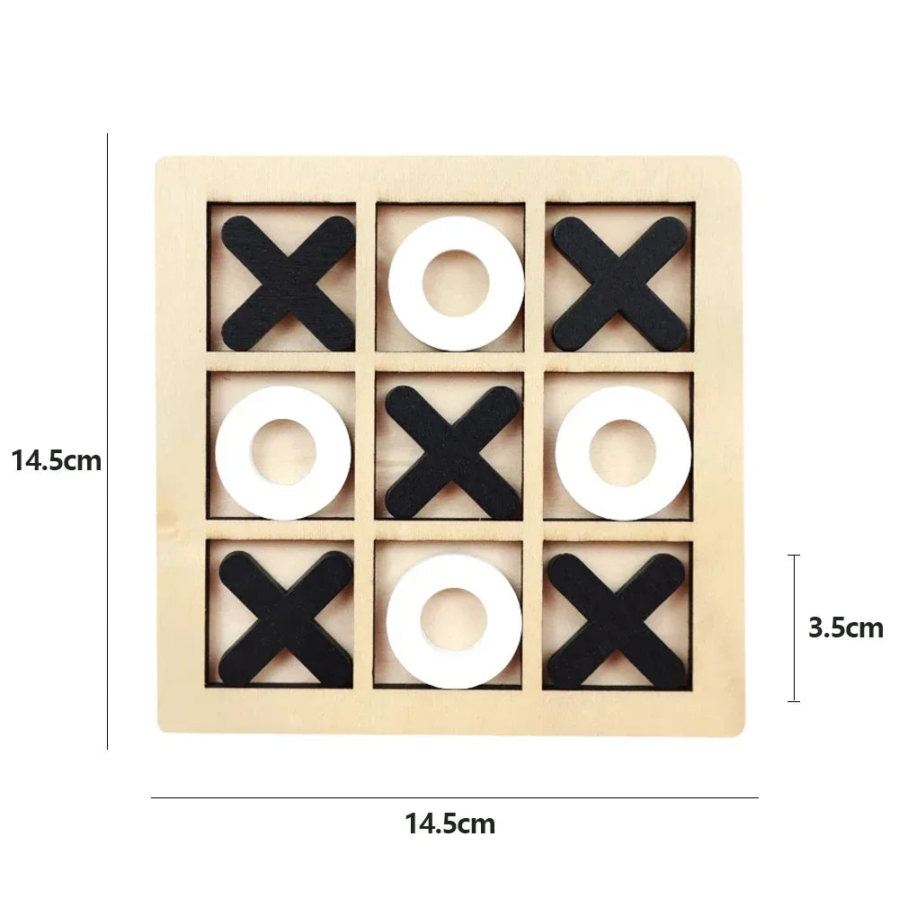 Jeu de morpion en bois XO, mini-échiquier interactif, puzzle d'entraînement, jouet éducatif Montessori, cadeau pour enfants (garçons et filles)
