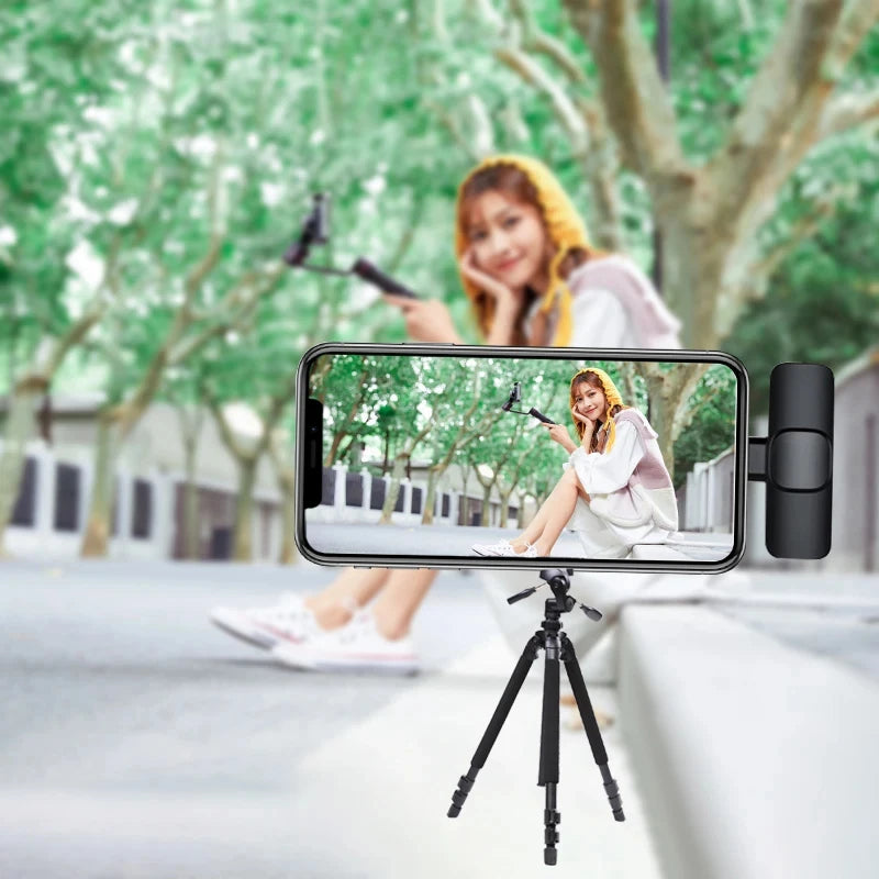 Mini microphone cravate sans fil, coupe-vent, avec laine remplaçable, pour l'enregistrement audio sur iPhone, YouTube et vlogs