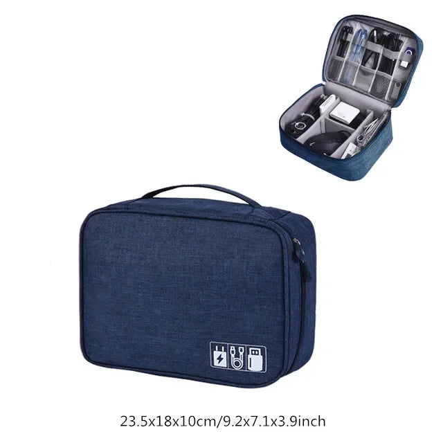 Sac de rangement de câbles étanche, organisateur d'accessoires électroniques numériques, étui de rangement de câbles de voyage Portable pour chargeur de câbles