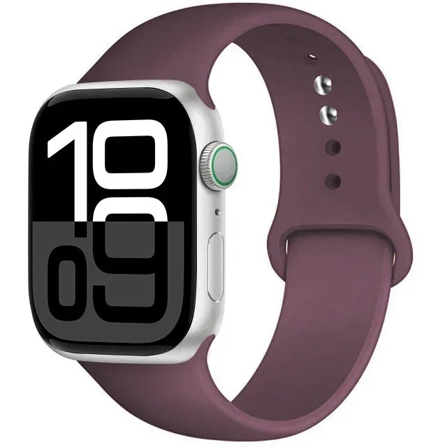 Bracelet en Silicone pour Apple Watch, 44mm 45mm 40mm 41mm 42-46mm, bracelet de sport iwatch série 8 7 6 5 4 9 10 11 SE-Ultra 2/3 49mm