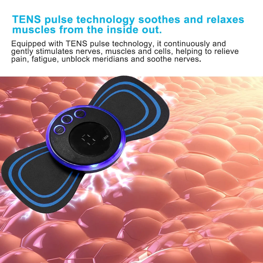 EMS Neck Massager Portable TENS Pulse Machine Cervical Neck Back Patch Muscle Stimulator Pain Relief Massage Tool