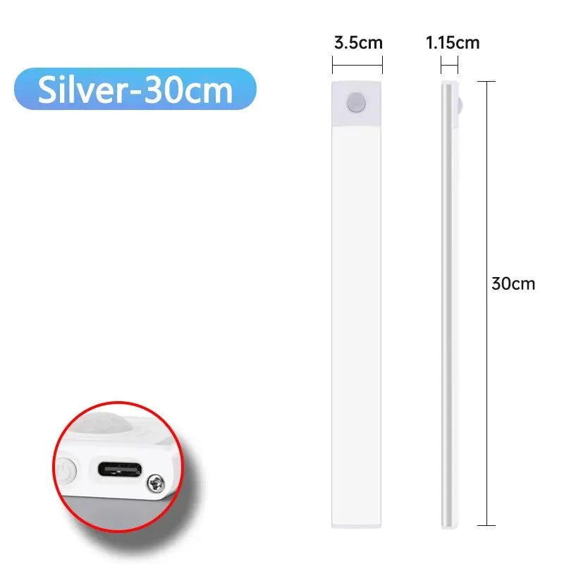 Éclairage intérieur ultra-fin à détecteur de mouvement LED sans fil USB sous les meubles de cuisine, de chambre et d'armoire. Idéal pour les meubles de cuisine, de chambre et d'intérieur