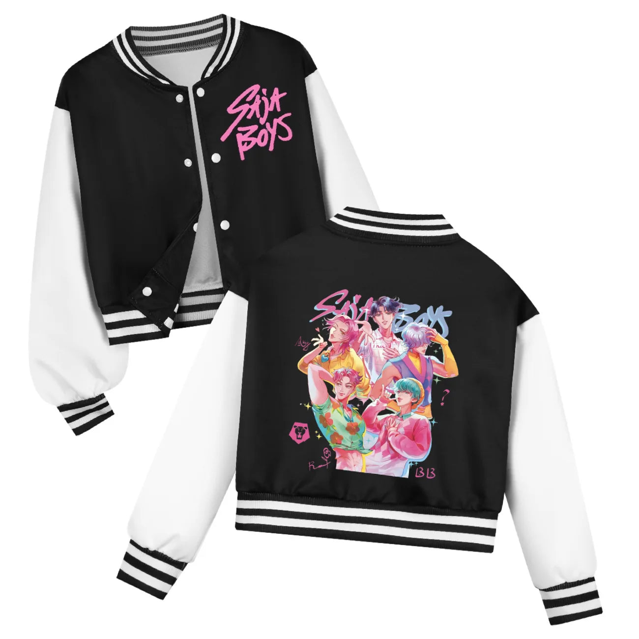 Vêtements pour enfants KPop Demon Hunters Huntrix SAJABOYS - Uniforme de baseball pour garçons - Printemps/Automne - Sweat à capuche décontracté pour bébés et filles - Costume pour enfants
