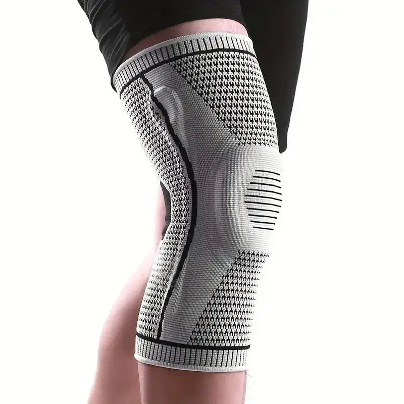 Genouillère antidérapante avec coussinet rotulien en gel et stabilisateurs, manchon de compression confortable pour l'arthrite et le sport (1 pièce)