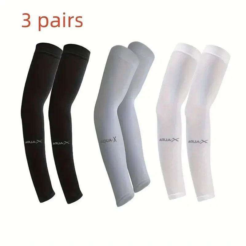 Lot de 3 paires de manchons de protection solaire respirants - Équipement respirant et anti-UV pour le sport, la conduite et les aventures en plein air