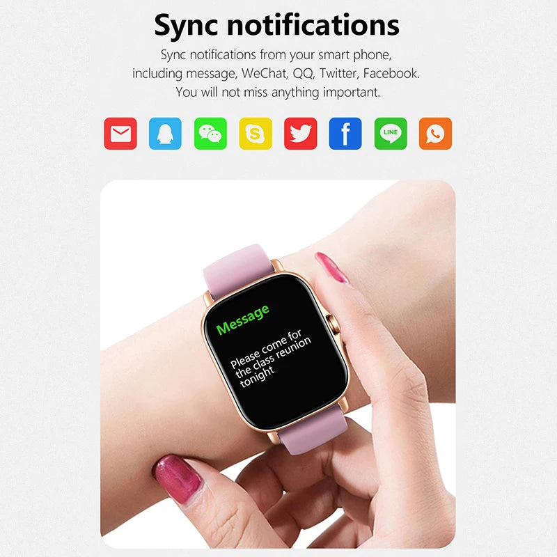 HOMEFISH Smart Watch Android Phone 1.44''Inch Color Screen Bluetooth Call Blood Oxygen/Pressure Monitoring Smart Watch Women Men