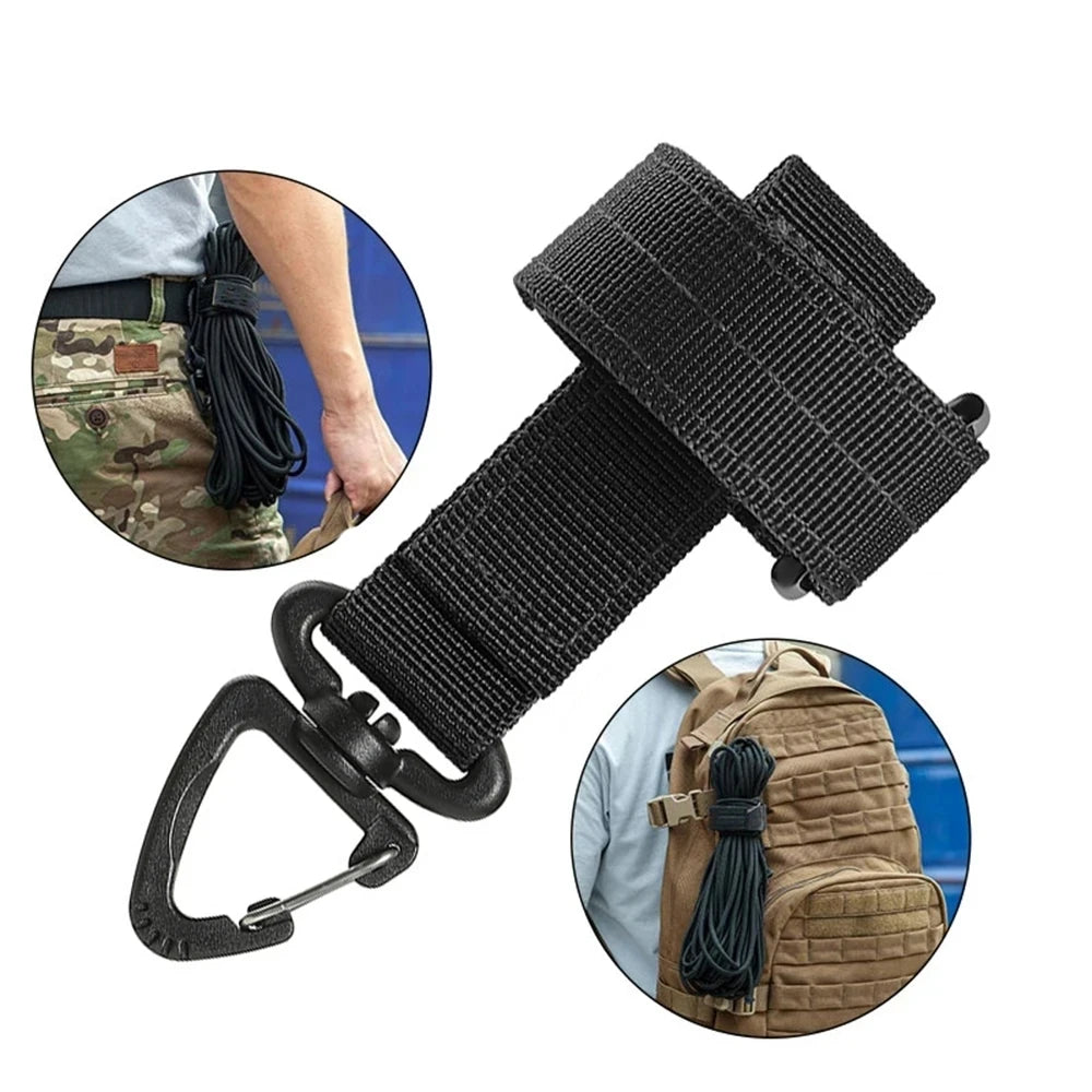 Gants en nylon multi-usages, gants de travail à crochet, clip de sécurité, corde d'escalade tactique d'extérieur, corde de camping suspendue, camping en plein air