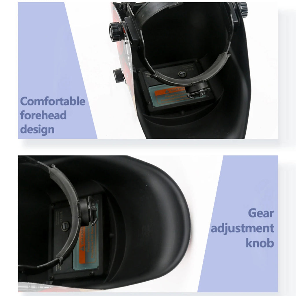 AIRAJ casque de soudage masque de soudage à obscurcissement automatique pour Machine à souder à l'arc TIG MIG grande vue couleur vraie DIN9-13 Vision 93*42MM