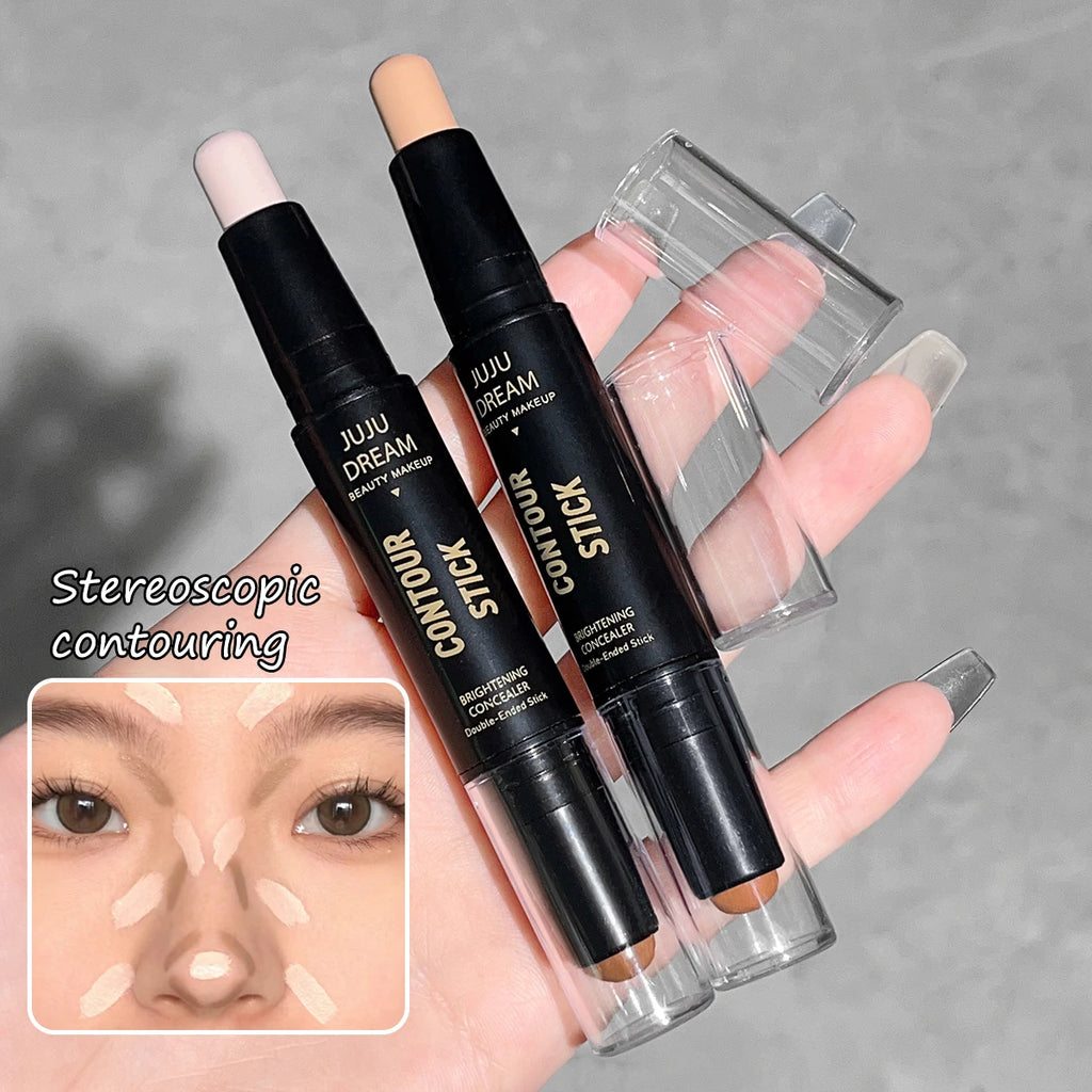 Bâtonnet de précision double embout à double usage pour illuminer et affiner le contour du visage, sculpter le visage et créer un effet liftant