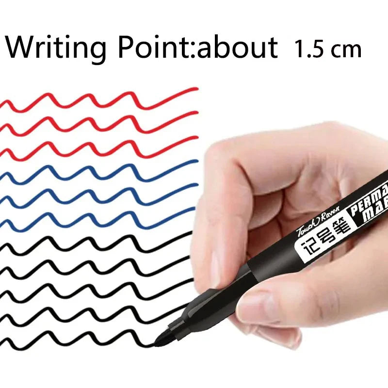 Stylo marqueur Permanent pour dessin Manga, 6 pièces, noir, bleu, rouge, encre étanche, stylos pour croquis, papeterie fournitures scolaires d'art