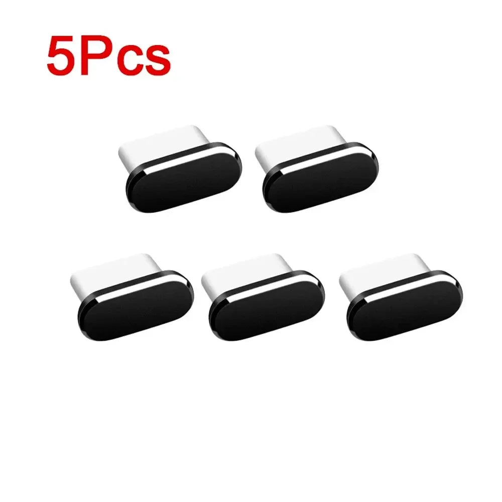 Lot de 4 bouchons anti-poussière USB-C avec brosse de nettoyage, pour ports de charge et téléphones Samsung, Xiaomi et tous les modèles de type C