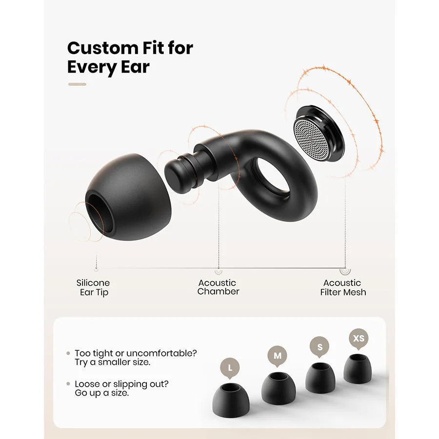 Bouchons d'oreille en silicone Eayburst pour la protection auditive anti-bruit du sommeil, bouchons d'oreille réutilisables pour les concerts de sommeil, les études de travail