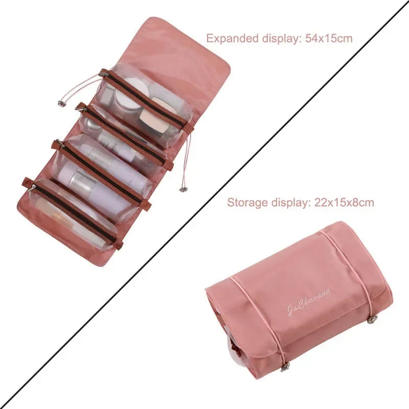 Sac à cosmétiques de grande capacité, sac de rangement de cosmétiques, trousse de toilette de voyage Portable en cuir PU, sac à cosmétiques pour femmes, organisateur de produits de toilette