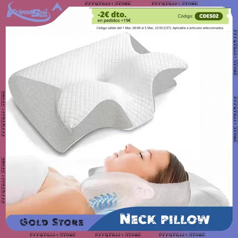 Oreiller à mémoire de sommeil papillon en mousse à mémoire de forme, oreiller profilé pour le cou, soulagement de la douleur, soutien de l'estomac, oreiller confortable