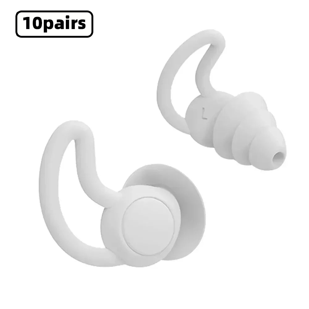 Bouchons d'oreilles en silicone HUAK à 3 couches pour travail et natation – Protection contre le bruit en usine, étanches pour piscines, confortables toute la journée