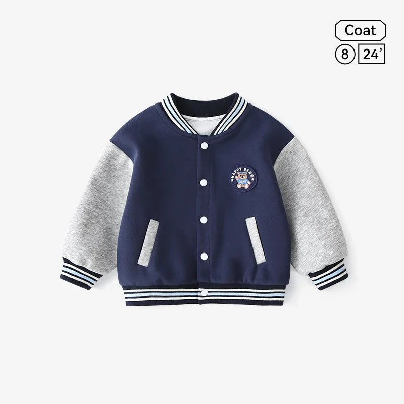 Collection printemps-automne 2025 garçons et filles - Vêtements d'extérieur tendance - Uniformes - Tenue décontractée - Veste de baseball à manches longues style dessin animé