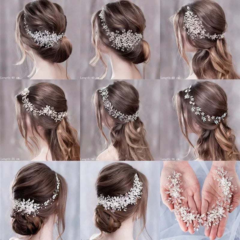 Bandeaux et diadèmes fleuris luxueux, accessoires de coiffure de mariage pour femmes, bijoux de cheveux de mariée, bandeau de mariée, coiffe, serre-tête de fête