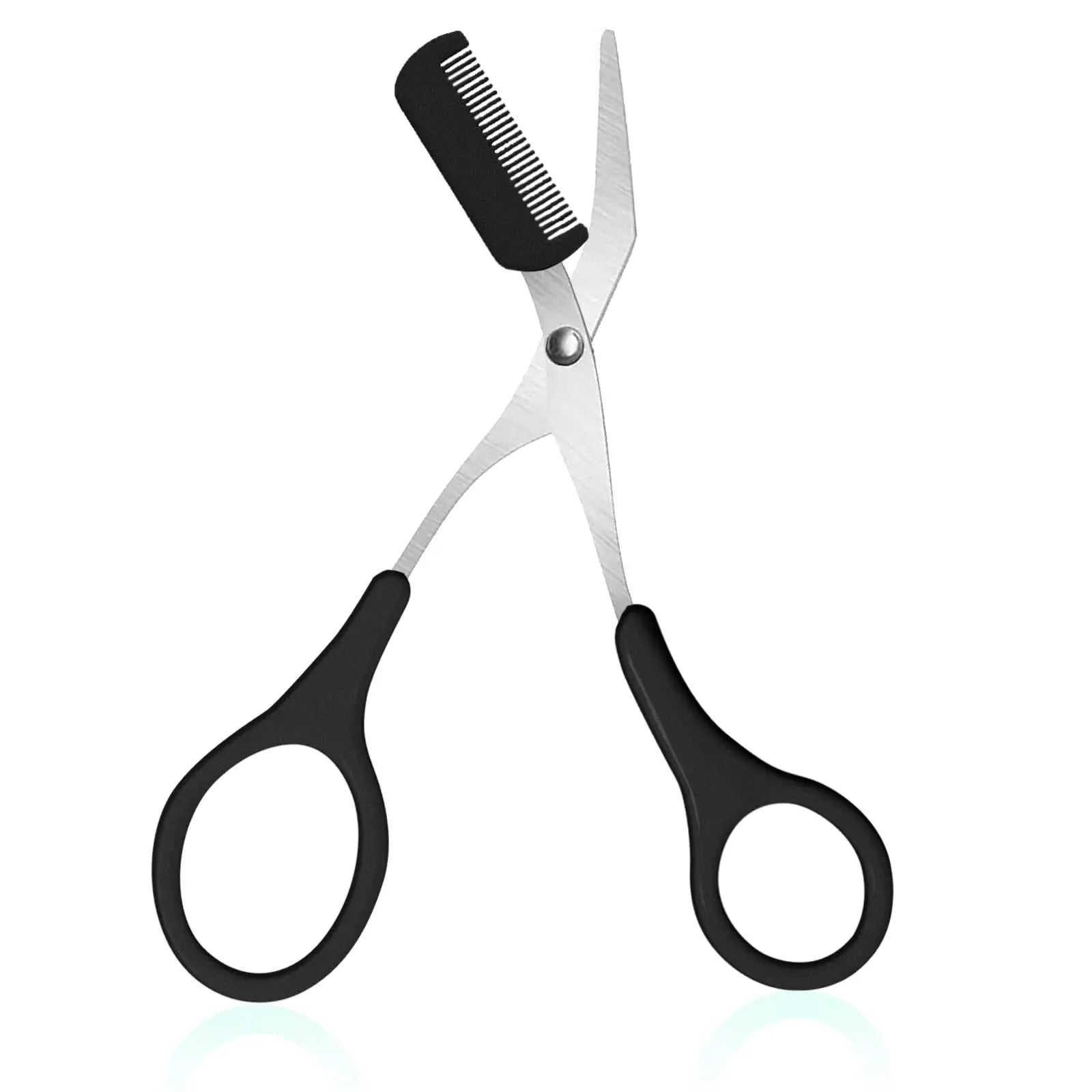 Ciseaux de rasoir à sourcils en acier inoxydable, tondeuse anti-rayures sûre pour débutants, outil de beauté tranchant en croissant, multicolore