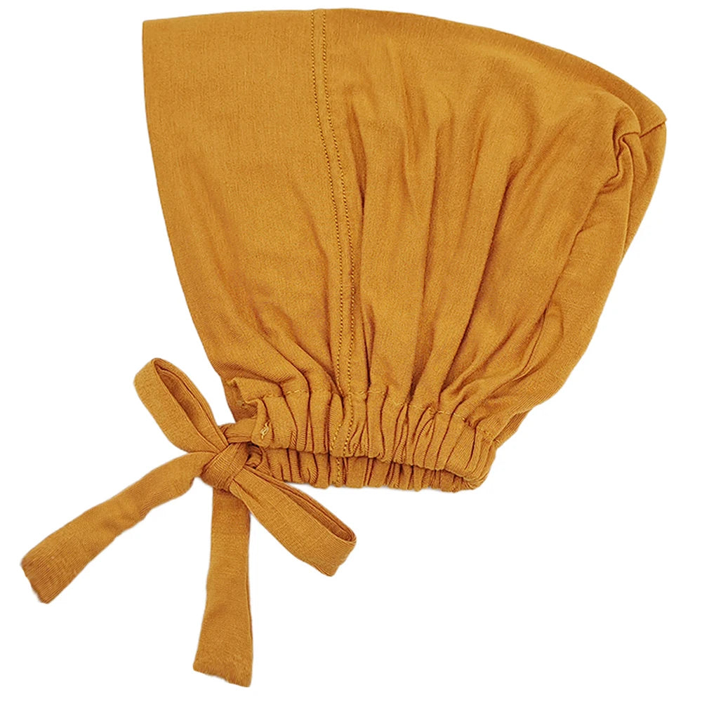 Turban musulman Modal, chapeau intérieur Hijab, sous-écharpe islamique, Bonnet indien, couvre-chef féminin, Turban Mujer Hijab avec corde