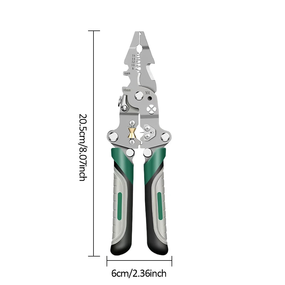 Pince à dénuder pliable, conception de poulie multi-fonction séparateur de fil d'électricien pince d'enroulement de fil pince à sertir outil à main