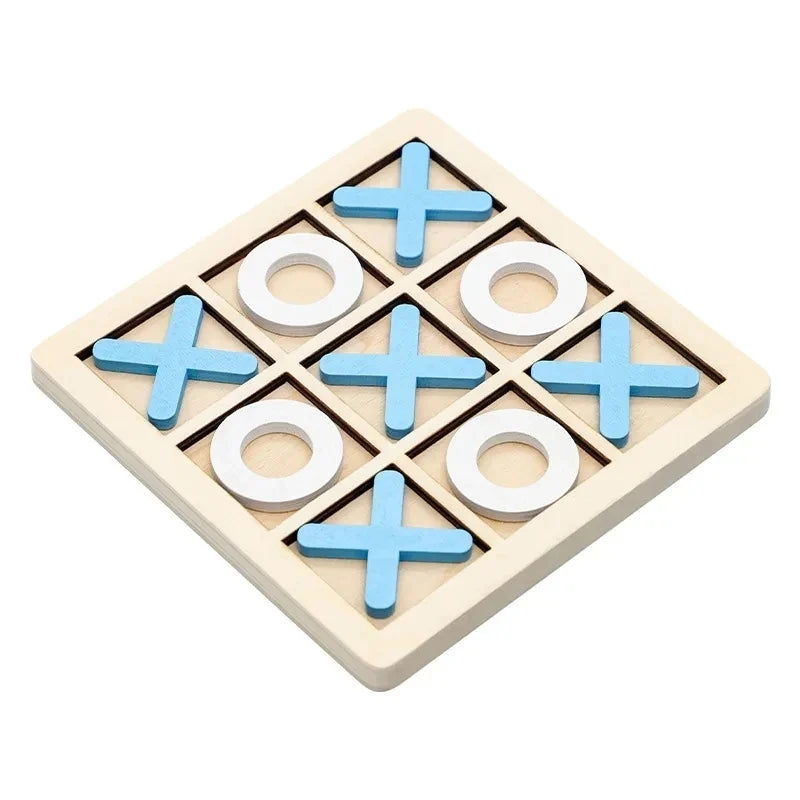 Jeu de puzzle Montessori XO Chess, formes géométriques 3D, jeu de société pour enfants, jouet éducatif en bois