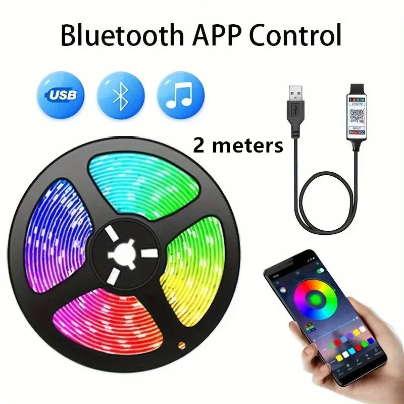 Led Strip Lights Bluetooth Control RGB LED Lights for TV USB 5V Led Tape for TV Backlight Room Party Decoration Party Wedding