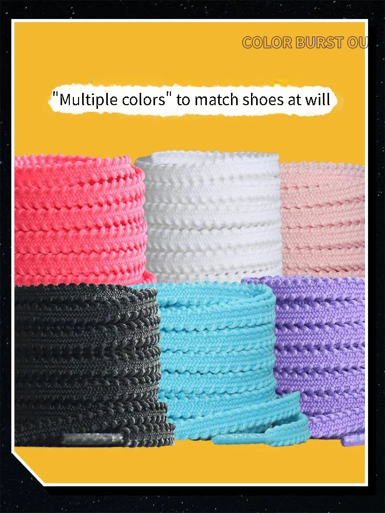 1 paire de lacets élastiques plats pour chaussures, baskets et tennis, longueur 120/140/160 cm. Accessoires pour chaussures