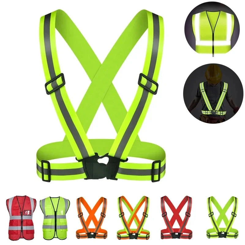 Vêtements de voiture pour la sécurité, gilet de sécurité routière jaune pour l'extérieur, pour la course, le cyclisme, le sport