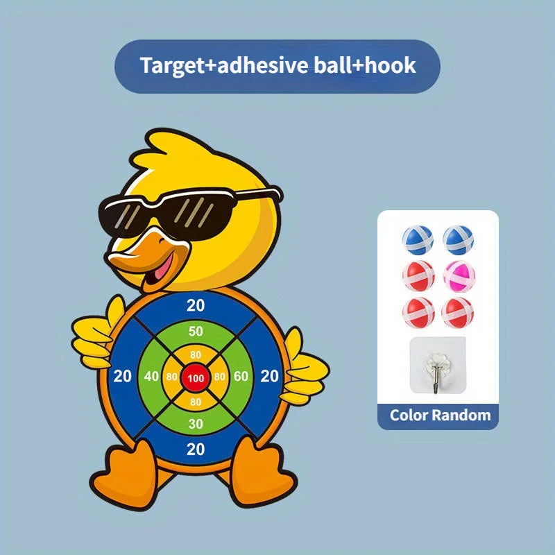 Dart Board for Kids with 3 Sticky Balls Indoor Outdoor Sport Party Games Cartoon Animal Dart Board Toys Christmas Gift