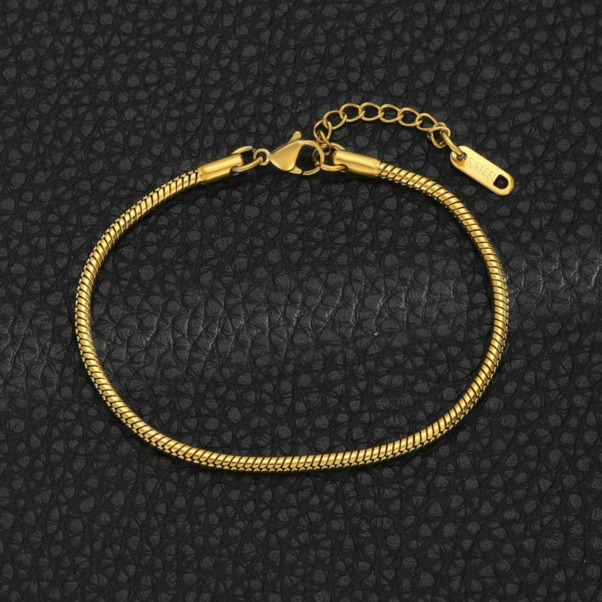 CNCZ – Bracelet en chaîne en os rond de Style Simple, en acier inoxydable, chaîne en os de serpent doré et argenté, cadeau à la mode Y2k, bijoux pour femmes