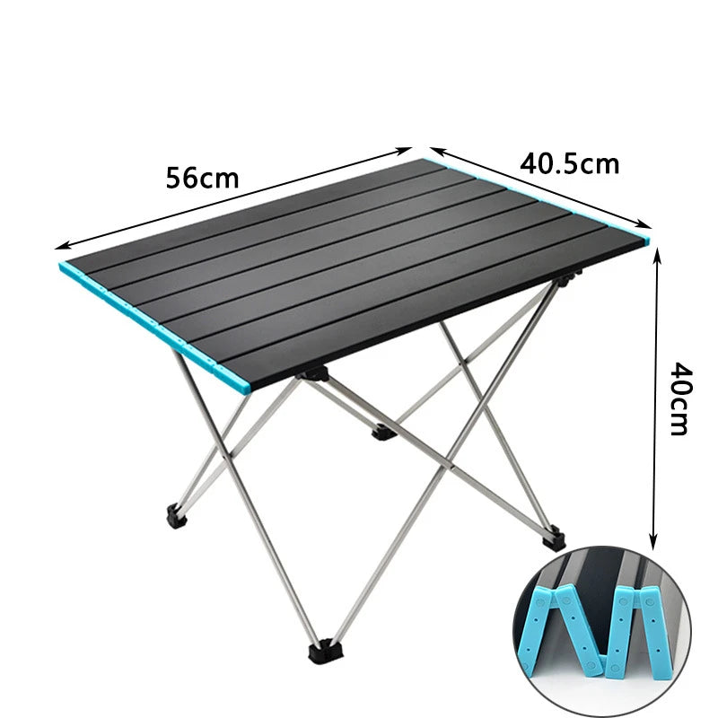 Table de camping pliante ultralégère et portable, idéale pour les repas en plein air, en alliage d'aluminium haute résistance, pour les fêtes dans le jardin, les pique-niques et les barbecues.
