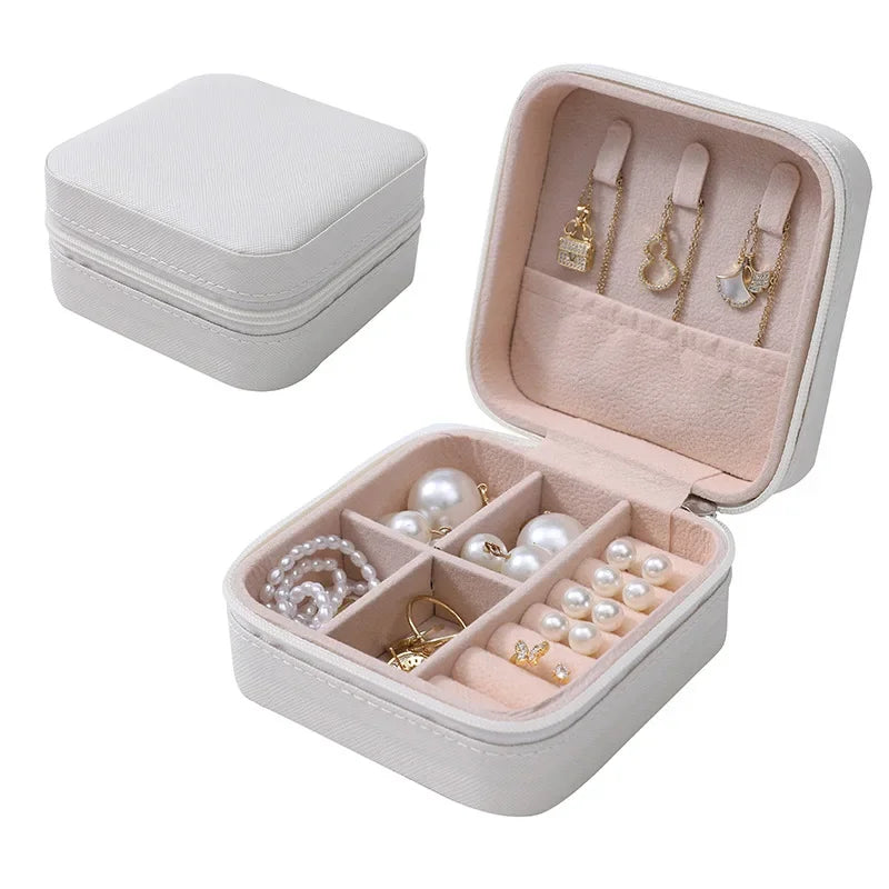 Boîte à bijoux Simple, vente en gros, boîte de rangement Portable pour bagues, colliers, boucles d'oreilles, clous d'oreilles, organisateur de bijoux, vente en gros