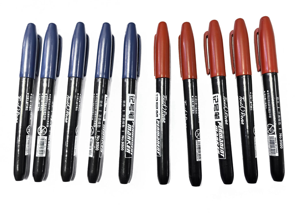 Stylo marqueur Permanent pour dessin Manga, 6 pièces, noir, bleu, rouge, encre étanche, stylos pour croquis, papeterie fournitures scolaires d'art
