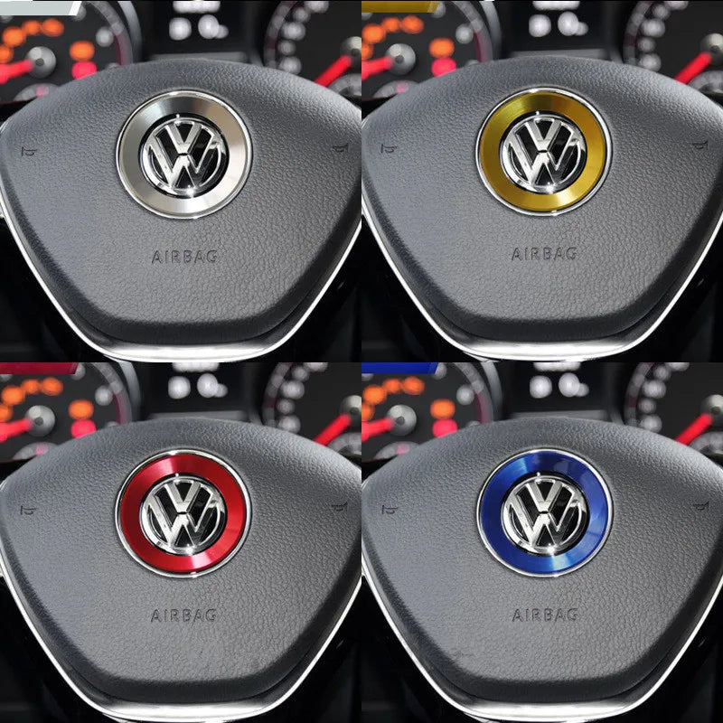 Étui décoratif pour volant Ceyes Car Styling, emblème circulaire, accessoire de style pour Volkswagen VW Golf 4 5 Polo Jetta Mk6