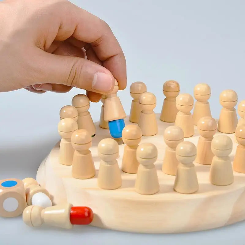 Puzzle en bois, jouet Montessori éducatif, apprentissage sensoriel des couleurs, jeu de mémoire BeBe, jeu d'échecs avec allumettes, jeu de société pour enfants
