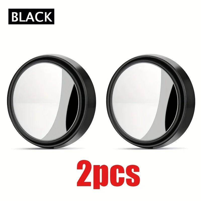 2 pièces rétroviseur d'angle mort réglable à 360 degrés rétroviseur auxiliaire de voiture miroir convexe cadre rond rétroviseurs grand angle pour marche arrière de voiture