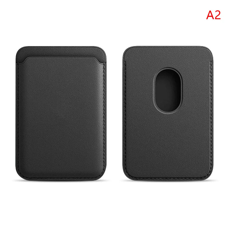 Étui porte-carte magnétique IPhone 16 15 13 14 12, pochette pour cartes, étui en cuir Magsafing avec autocollant arrière, housse de poche pour cartes