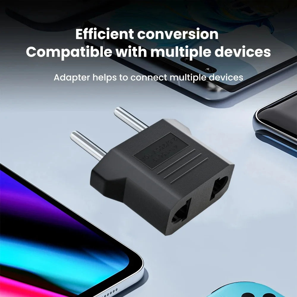 America European Mini US To EU Power Plug Adapter Russia Australia Travel Plug Converter Adapter Korea 4.0mm 4.8mm Plug 6A 125A