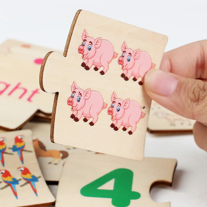 Boîte à fer à repasser pour enfants - Jeu de puzzle en bois avec animaux et nourriture - Jeu d'éveil à la logique et jouets éducatifs
